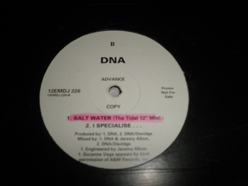 Disco Remix Importado De Dna - Blue Love / Salt Water (1992)