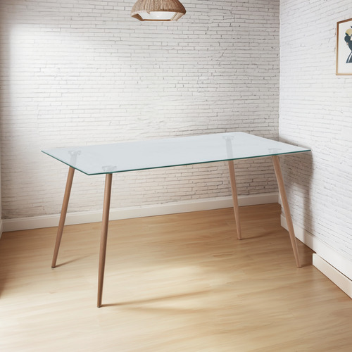 Mesa Bari Comedor Vidrio Rectangular 1,20 X 80 Premium
