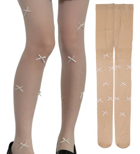 Medias Sexy Con Lazo Y Encaje, Calcetines De Red Bowknot Con