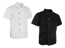 Comprar 2 Peças Unissex Jaquetas Chef Manga Curta Cozinheiro Camisa