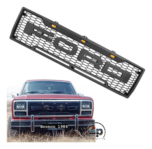 Parrilla Tipo Raptor Ford Lobo F150 1980-86 Con Led