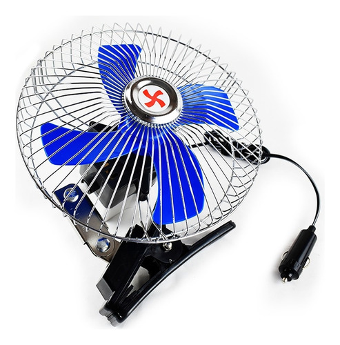 Ventilador Automotriz Con Clip 8 Pulgadas Color Azul / Cromo It