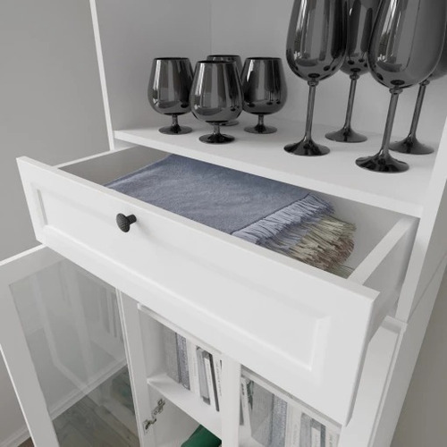 Aparador Mueble Organizador Cajon Puertas Estante Regulable Color Blanco