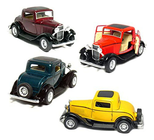 Kinsmart Conjunto De 4: 5  1932 Ford 3-window Coupe 1:34 Sca