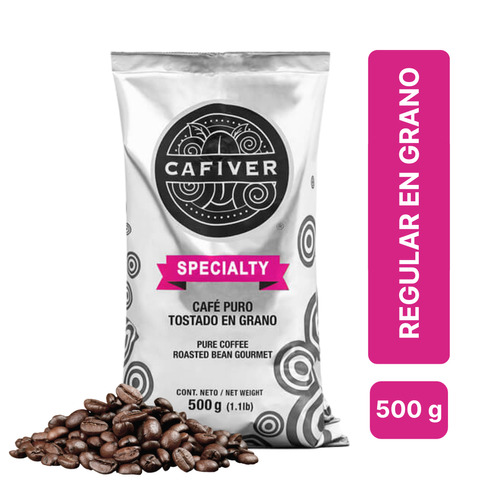 Café Cafiver Specialty Tostado En Grano Con Cafeína, 500 G