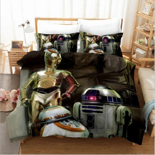 Juego De Cama De 1,5 Metros Star Wars, C-3po Y R2-d2, Doble