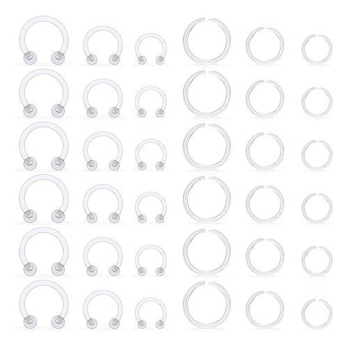 36 Anillos Septum Transparentes Plastico 56 Oz Para El Traba