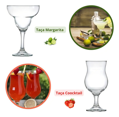 Conjunto Taças Para Coquetel 4 Modelos Diferentes Linha Luxo