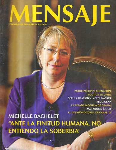 Revista Mensaje 575 / Diciembre 2008 / M. Bachelet