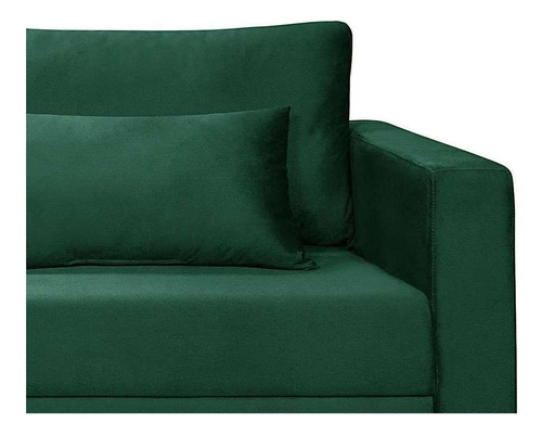 Sofá 3 Lugares Bahamas Suede Verde 230 Cm