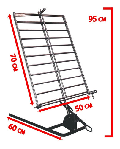 Imagen 2 de 10 de Asador Pinche V 70x50 12kg 95h Varillas Brasas®