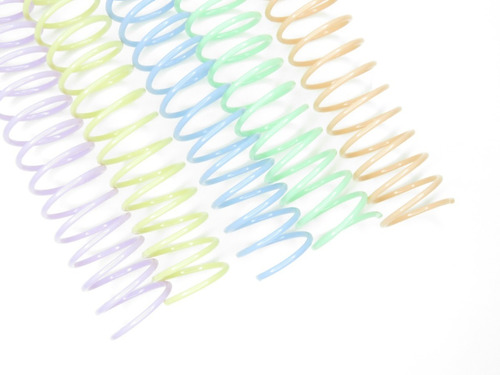 Espirales De Plástico Paso 2:1 5 Colores 25 Piezas 28 Mm