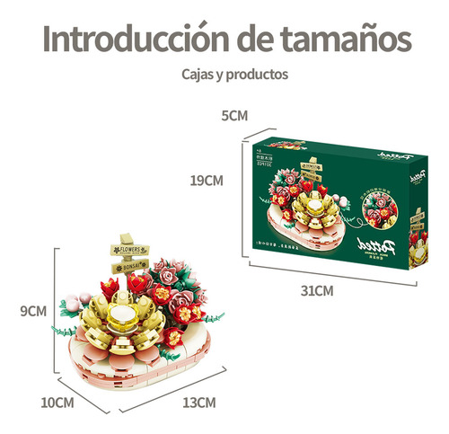 Bloques Para Niños Juguete De Construcción Flor Maceta 315pz