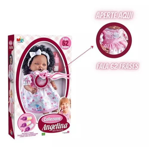 Boneca Collezione Angelina Negra Milk Brinquedos - Lojas Tem