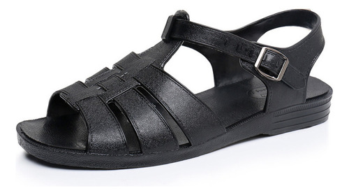 25-3 Sandalias De Suela Blanda Con Tacón Plano Retro De