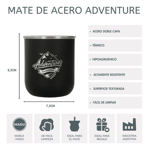 Imagen 3 de 7 de Set Matero Clásico Equipo De Mate Bombilla Termo 1lt Latas