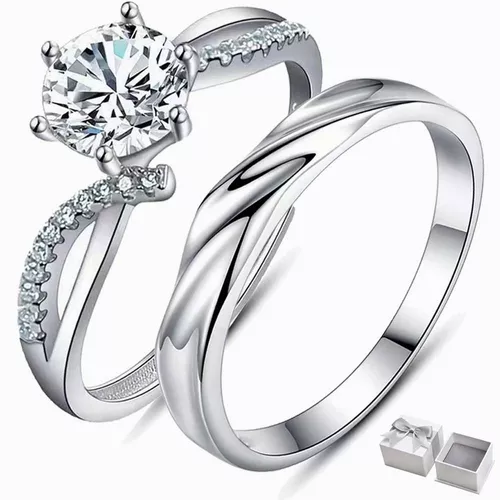 Anillo de plata 925 para hombre, anillo de diamante simple
