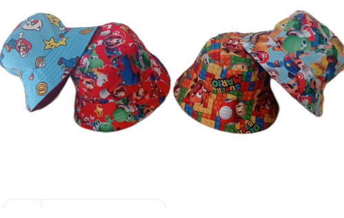 Docena De Gorros Bucket Doble Faz Para Niños 