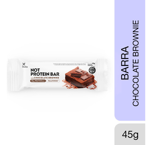 Not Protein Bar Chocolate Brownie Caja 12u - Notco Barra