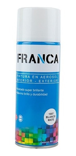 Pintura En Spray Aerosol Blanco Mate Franca 400 Ml