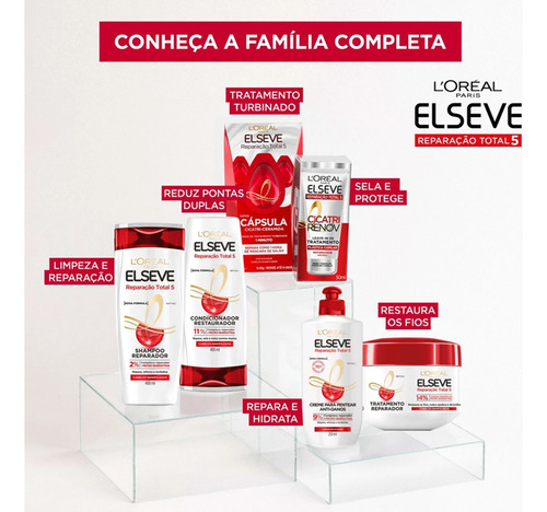 Kit 3 Uni Cicatri Renov Leave-in 50ml Loréal Paris Elseve