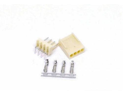 10 Juegos De Conector Tipo Molex 4 Pines 2.54mm Angulo Recto