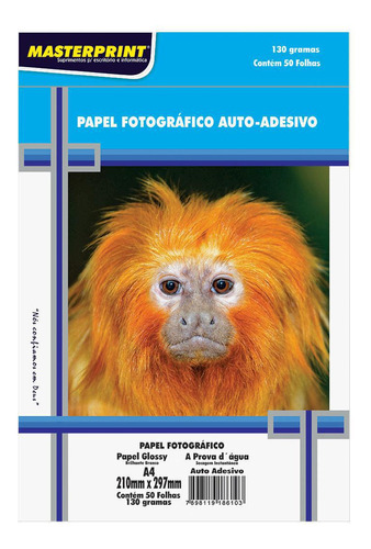 Papel Adesivo Fotográfico Masterprint A4 130g 100 Folhas