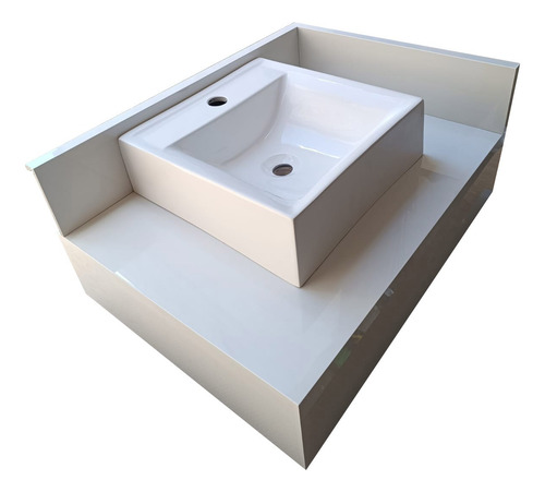 Bancada D Porcelanato Branco P/cuba Apoio,60×40 Lê Descrição