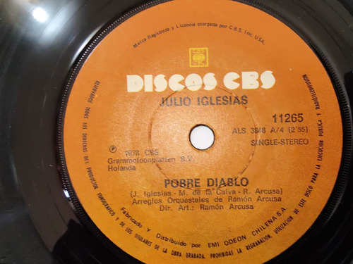 Vinilo Single De Julio Iglesias Pobre Diablo (a161