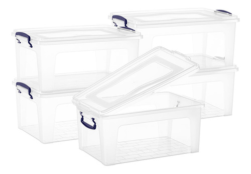 Cajas De Almacenamiento Transparentes Apilables 16 Litros