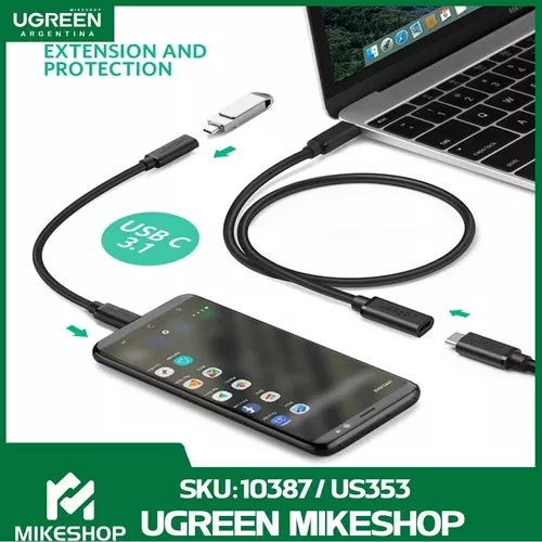 Cable Usb Audio Extension Usb C Hembra A Macho Negro/ Ugreen