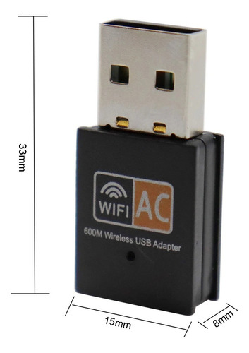 Usb Adaptador Wifi Internet 600m Inalámbrico 2.4ghz + 5.8ghz