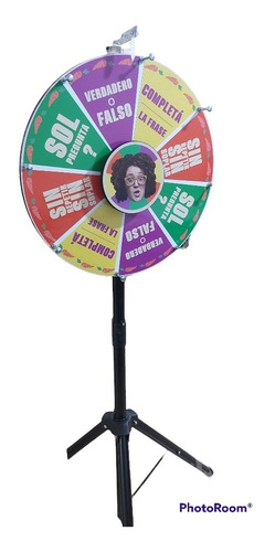 Rueda Ruleta De La Fortuna 50 Cm Base De Hierro Publicitaria