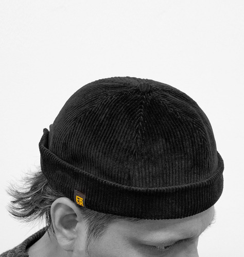 Gorra Casquete Miki Negro Hipster Pitch Unisex Eva Rain® Negro Único Regulable Corderoy