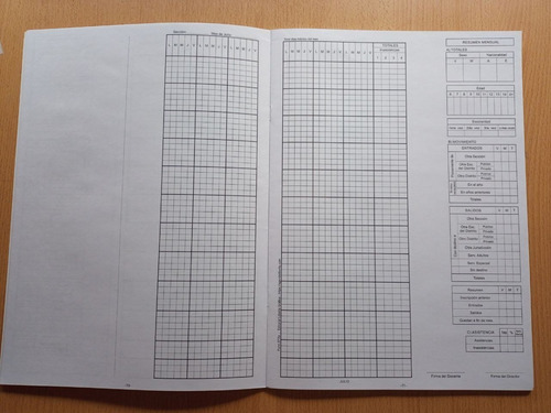 Imagen 6 de 9 de Pack De 12 Registros De Asistencia De Alumnos Para Primaria
