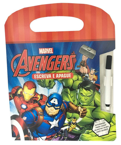 Livro Marvel Escreva E Apague - Avengers