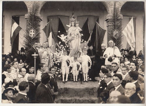 Antigua Y Curiosa Fotografia De Ceremonia Religiosa 16 X 22