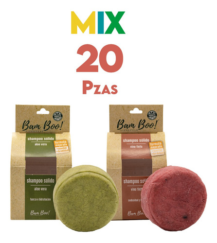 Imagen 1 de 5 de 20 Pack Mix Shampoo Sólido Artesanal 80 G Bam Boo! Lifestyle