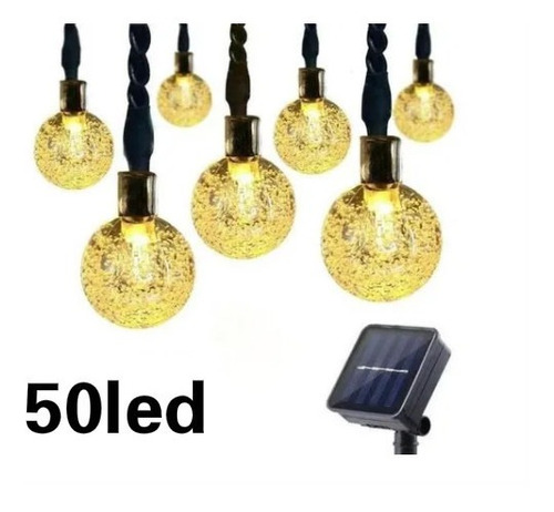 Luces Solares Navideñas Serie 50led Decorativo 7m.