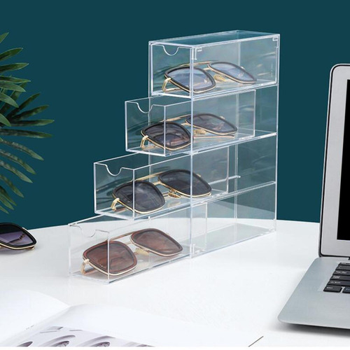 Organizador De Maquiagem Acrílico Com 4 Gavetas, Suporte