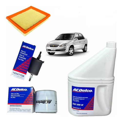 Kit Service X3 Filtros Acdelco + Aceite  Chevrolet Corsa 1.4