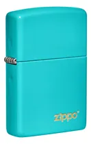 Comprar Encendedor Zippo Lighter Flat Turquoise Logo Turquesa
