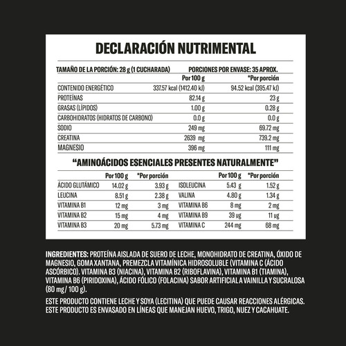 Proteína Whey Smarfit By Yaoca 1 Kg 31 Servicios sabor vainilla