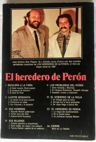 El Heredero De Perón - Menem Entre Dios Y El Diablo (Usado)