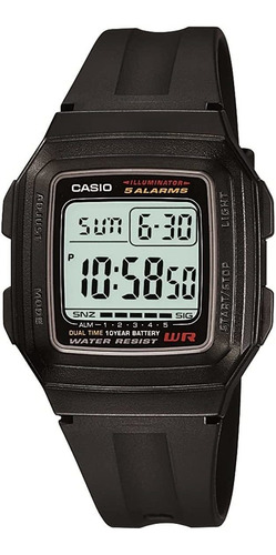 Casio F201wa-1a - Reloj Deportivo Digital De Resina Negra Pa