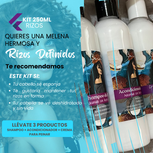 Kit Rizos 250 Ml, 3 Productos, Producto Artesanal