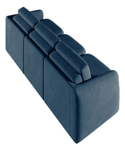 Sofá Cama Reclinável Varsóvia 246cm Veludo Azul Marinho