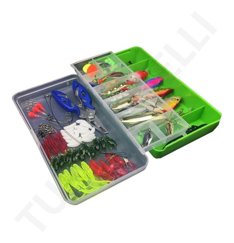 Imagen 6 de 8 de Kit De 101 Piezas De Señuelo Cebo Moscas Anzuelos Para Pesca