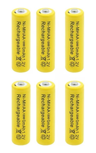 Pack 6 Batería Aa Recargables Ni-mh 1200 Mah 1,2v