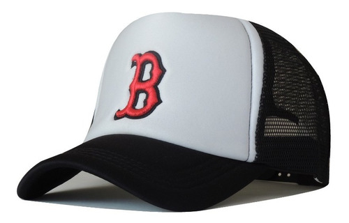 Gorra Beisbol Boston B Red Trucker Bordada Unis Visera Curva